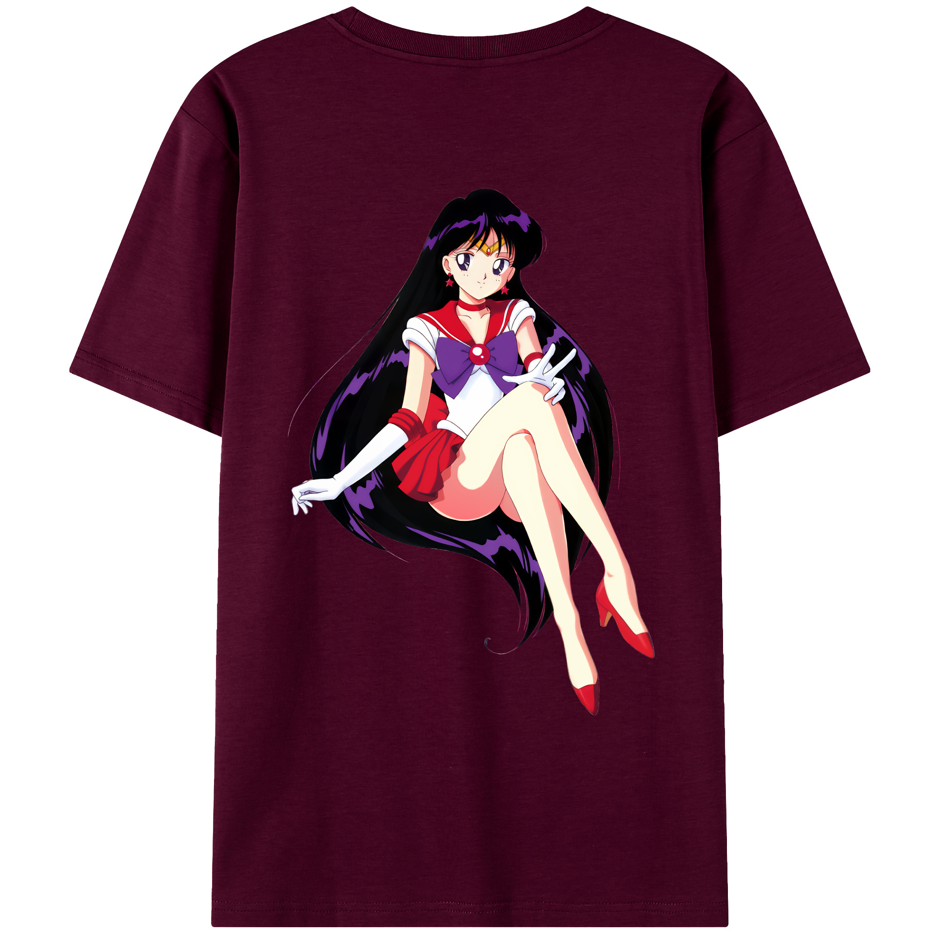 （画像用） 美少女戦士セーラームーン 火野レイ ひの レイ Sailor Moon Hino Rei （セーラーマーズ,Sailor Mars） レディース半袖Tシャツ(バックプリント)